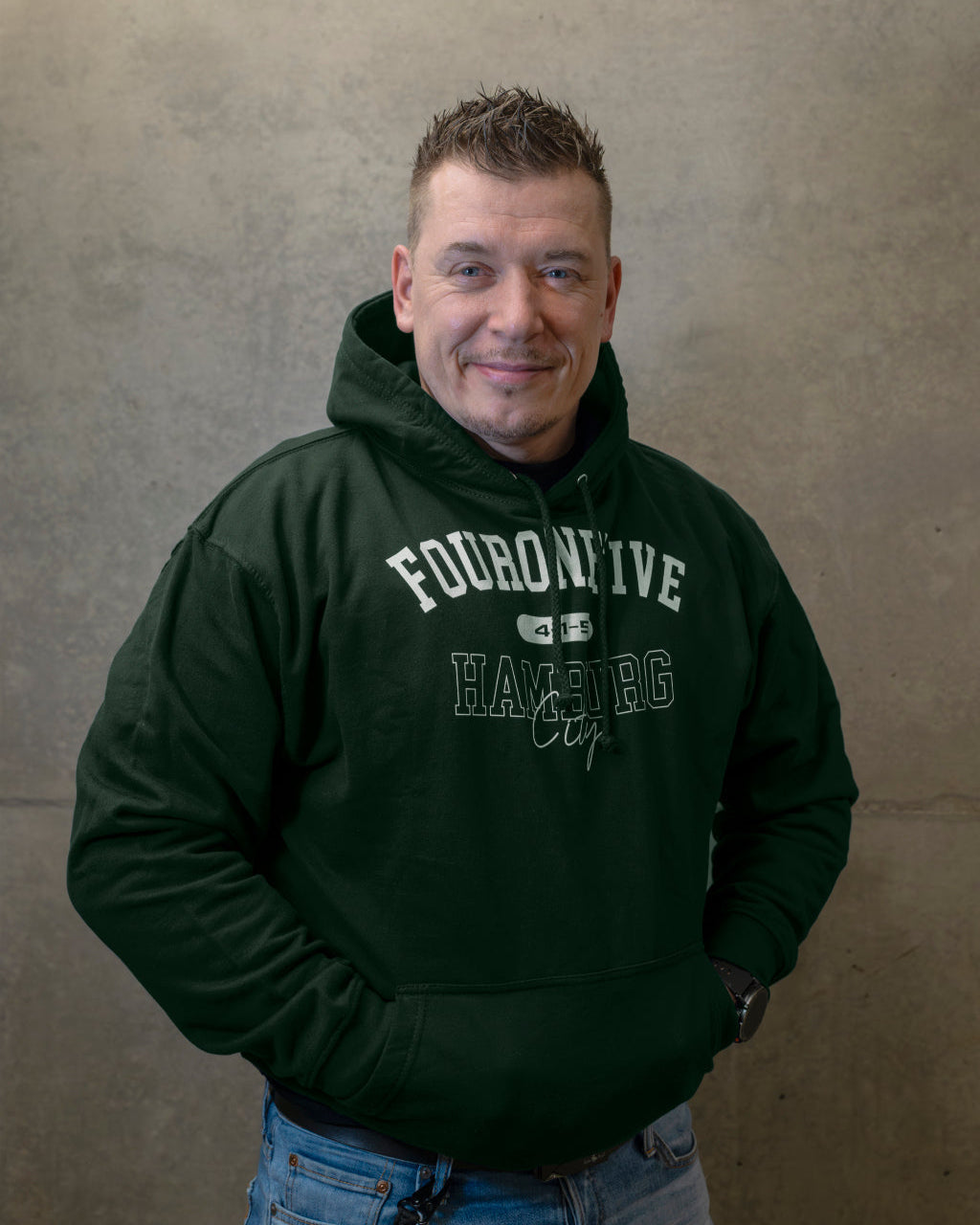 FOUR ONE FIVE HOODIE DUNKELGRÜN